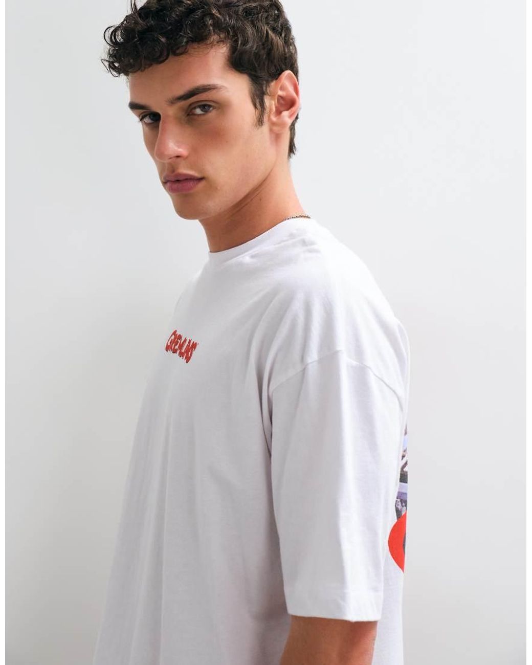ASOS White Oversized T-shirt With Christmas Gremlins for men