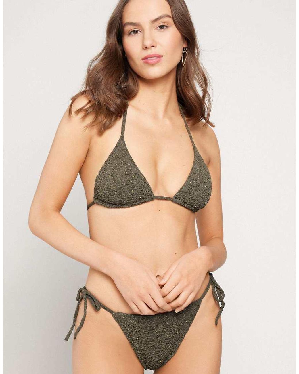 Tezenis Natural Crinkle Dune Triangle Bikini Top