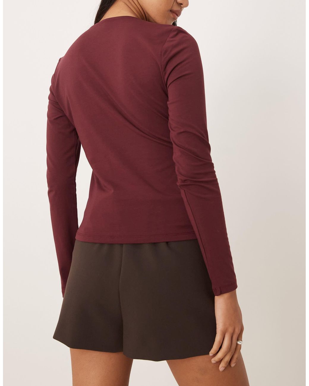 Abercrombie & Fitch Red – bh-freies, langärmliges oberteil