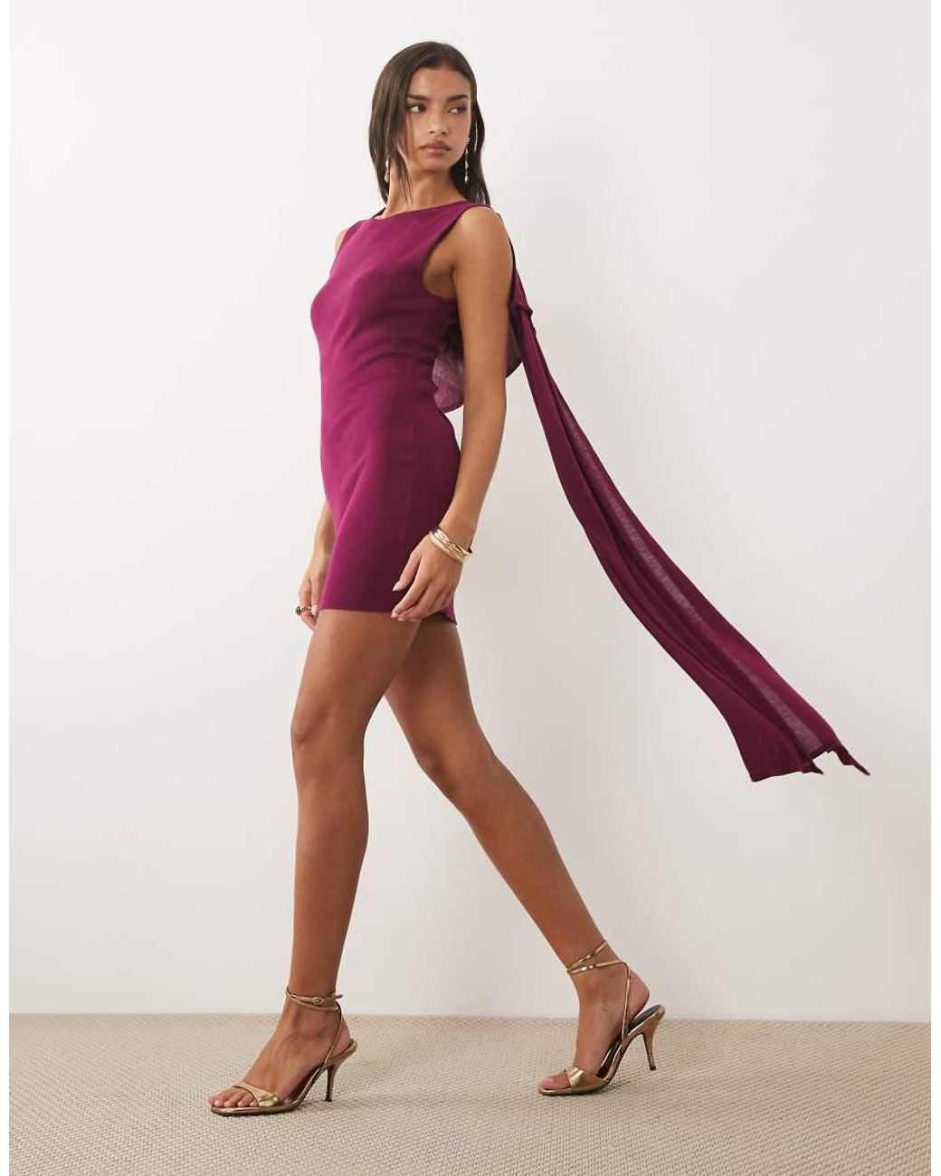 Gina Tricot Red Cape Mini Dress