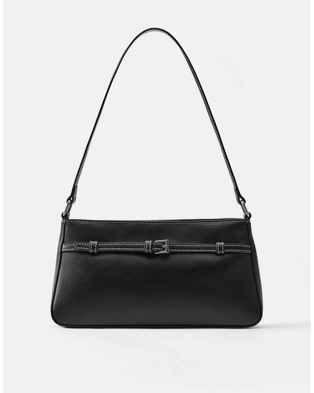 Pull&Bear Black Buckle Shoulder Bag