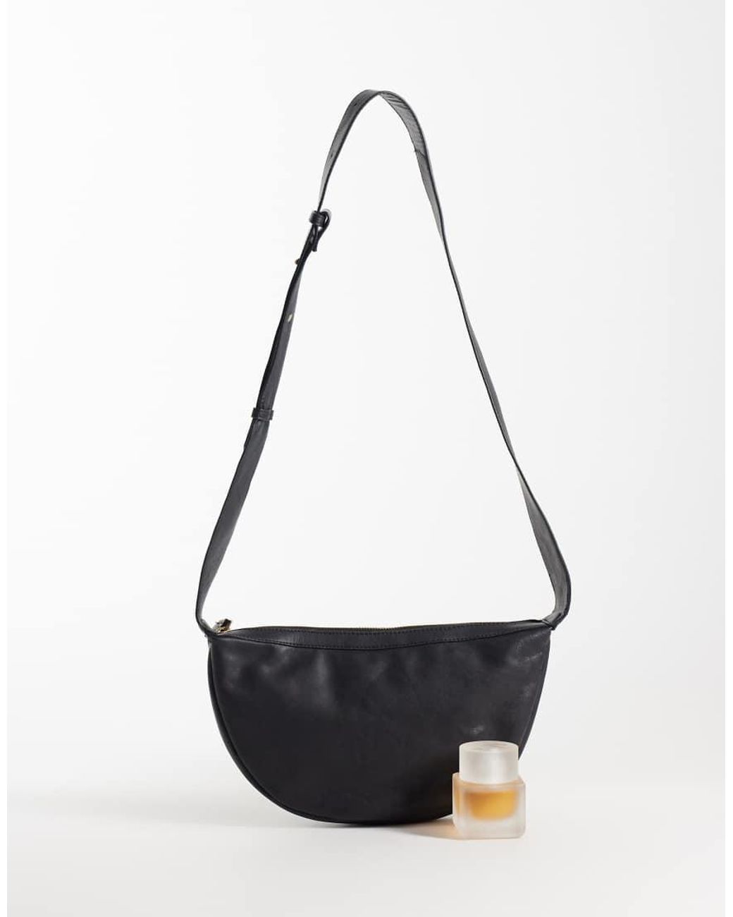 Barney's Originals Black Real Leather Cross-Body Bag