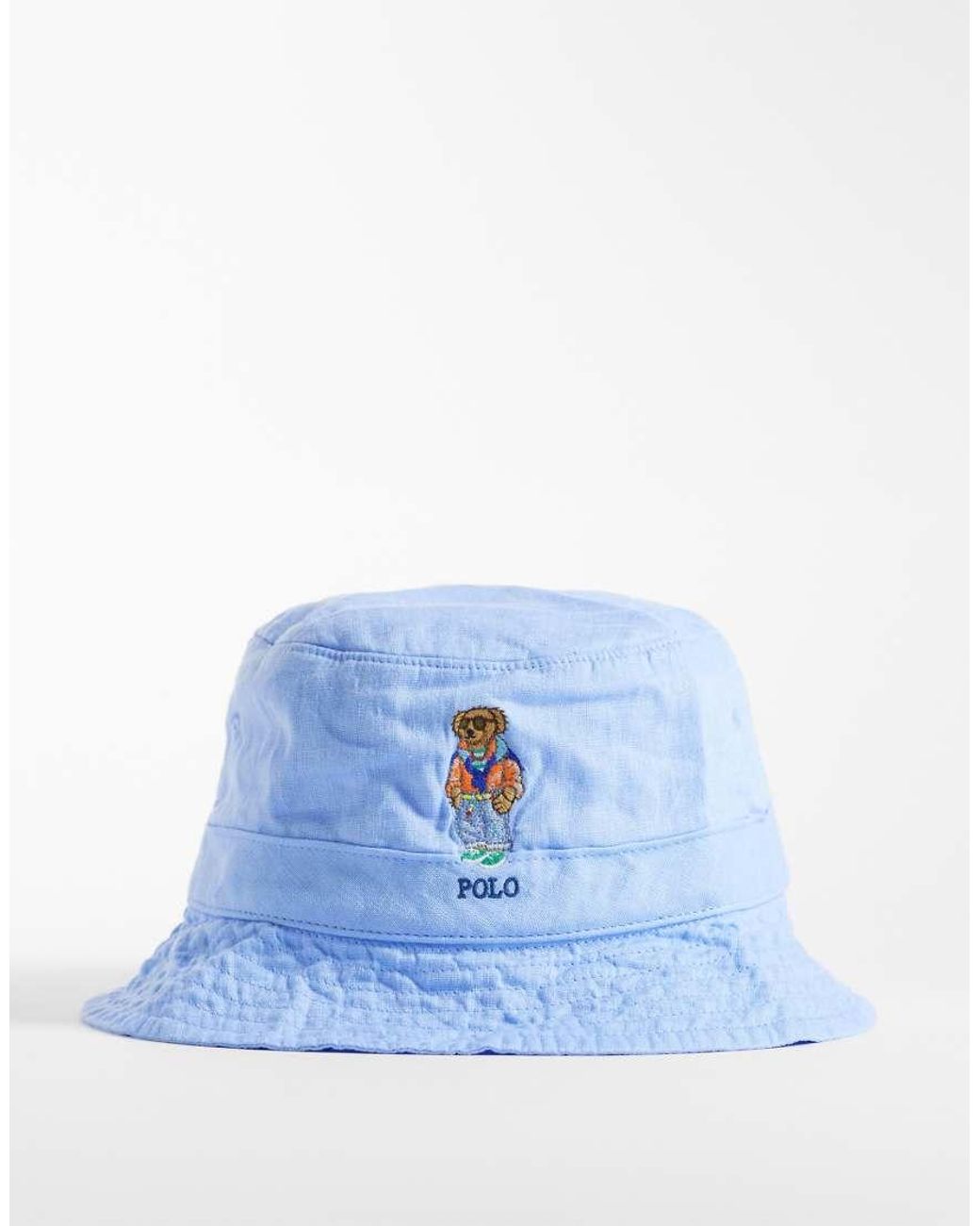 Polo Ralph Lauren Blue Bear Embroidered Bucket Hat for men