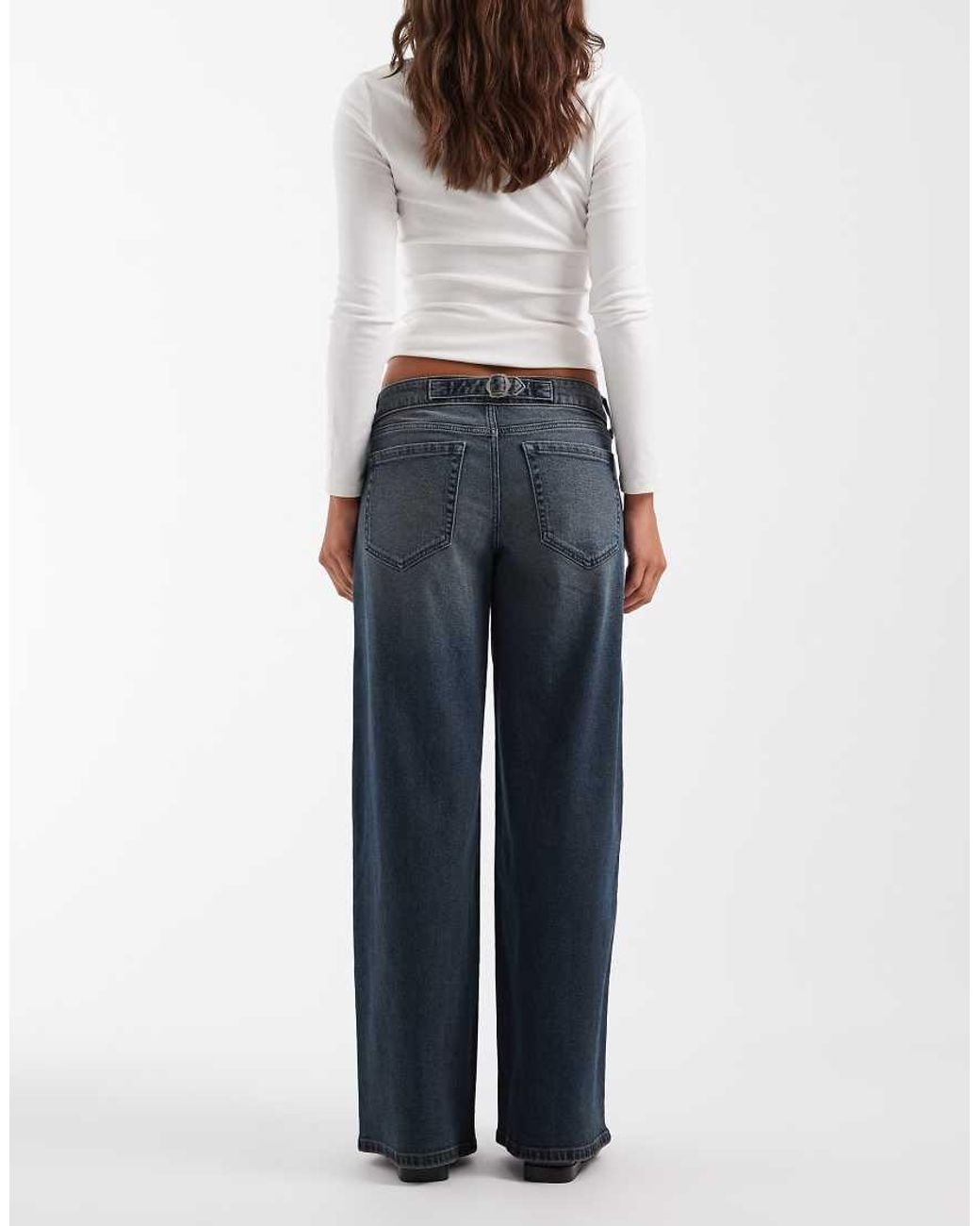 Hollister Multicolor Ultra Low Rise baggy Fit Jeans With Adjustable Detail