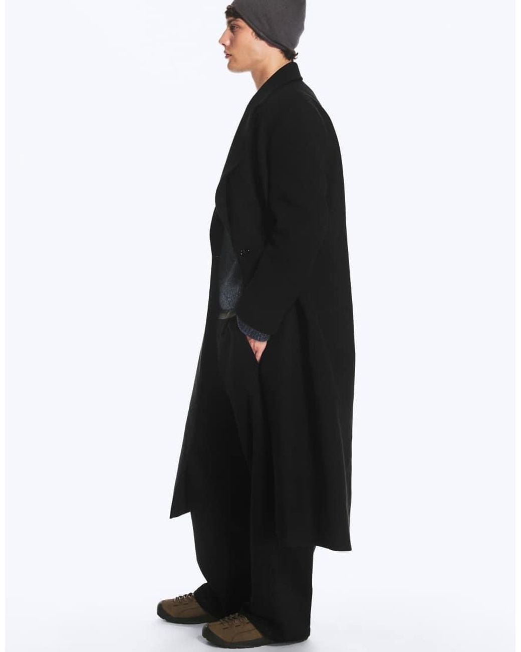 Weekday Black Oversized Wool Blend Coat for men