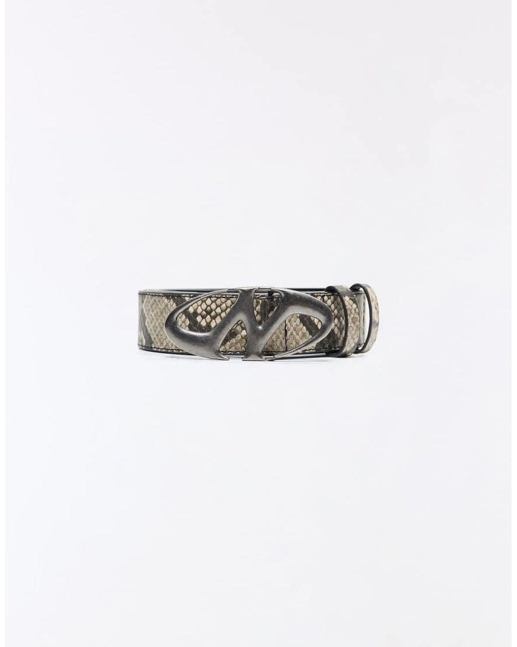 Bershka Gray Animal Print Buckle Belt for men