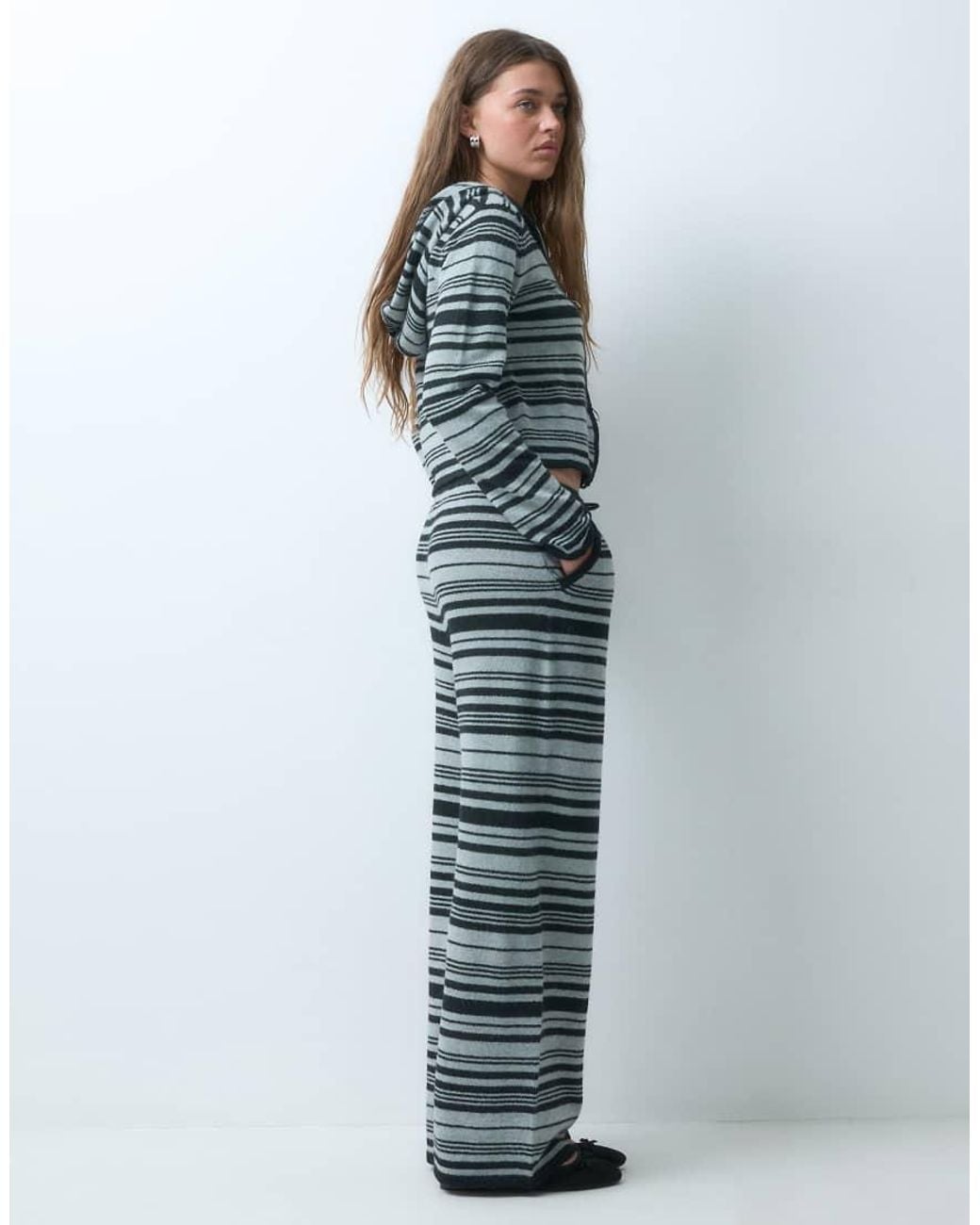 Collusion Blue Knit Stripe Sweatpants