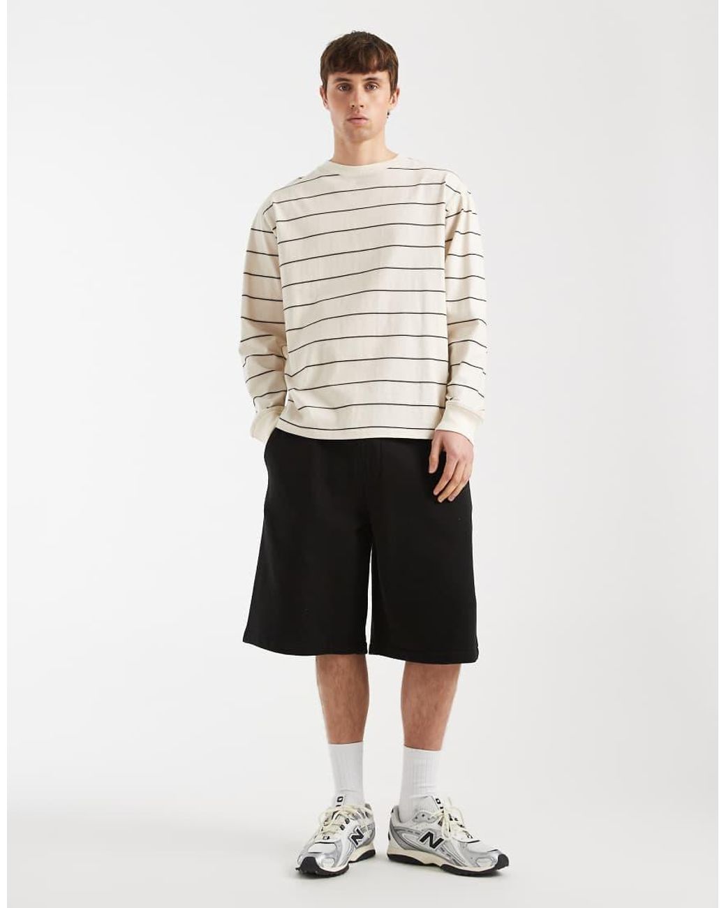 Redefined Rebel White Titus Striped Long Sleeve T-Shirt for men