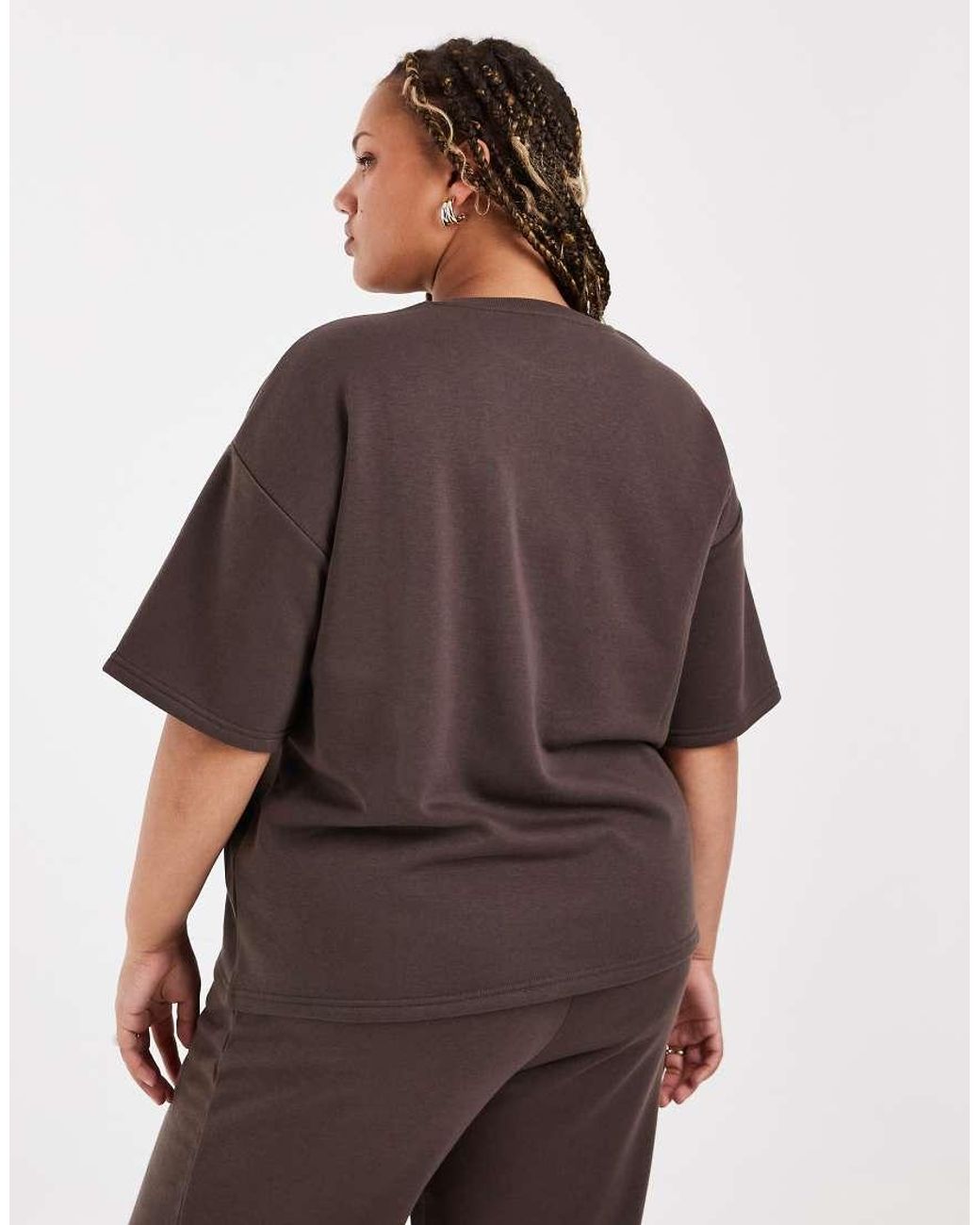 Vero Moda Brown Oversized Sweat T-Shirt Co-Ord