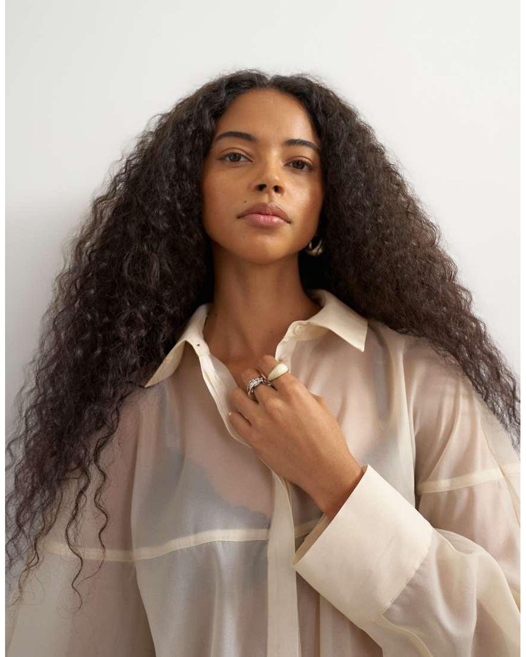 TOPSHOP Natural Organza Shirt