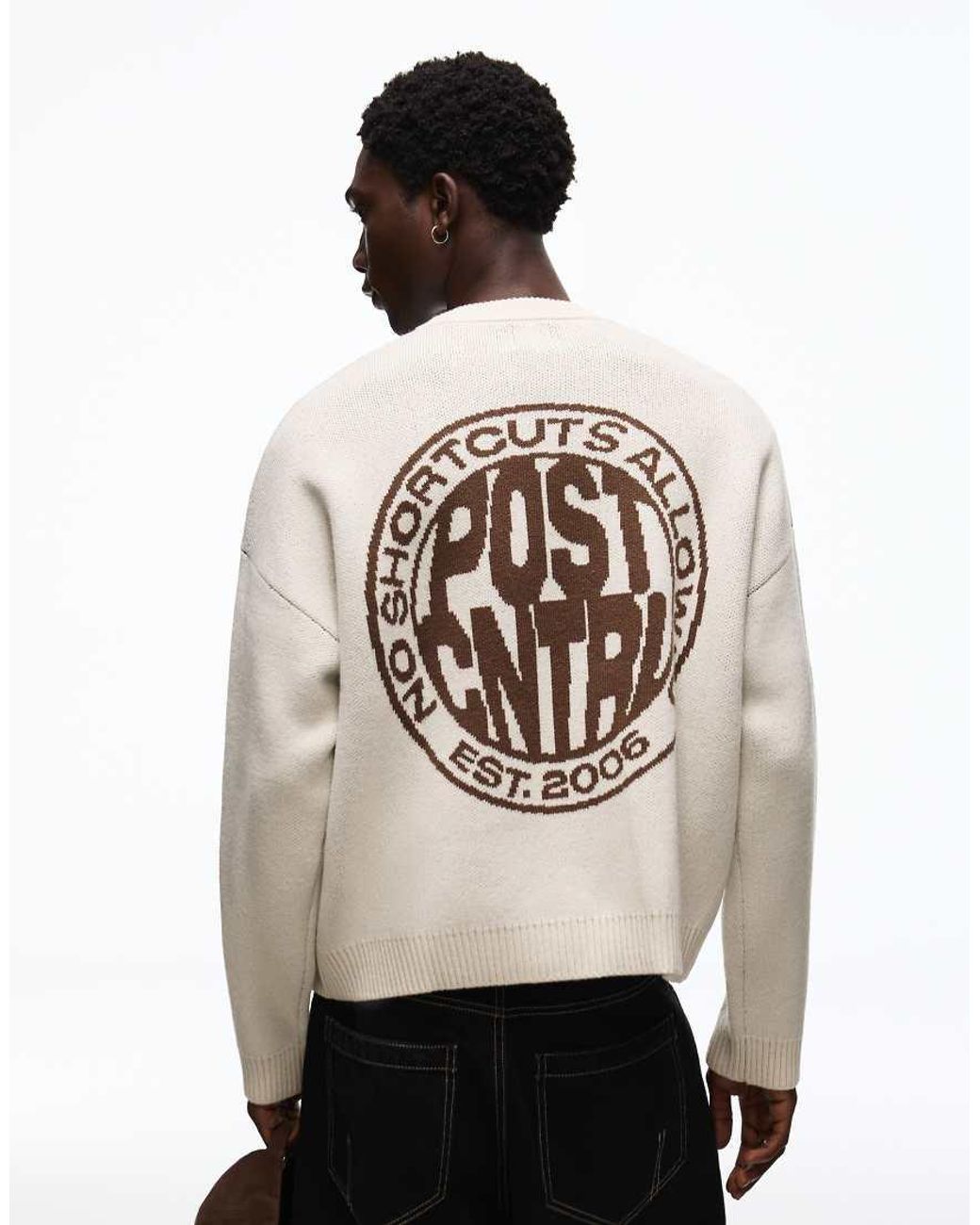 Bershka Black Jacquard Knit Jumper for men