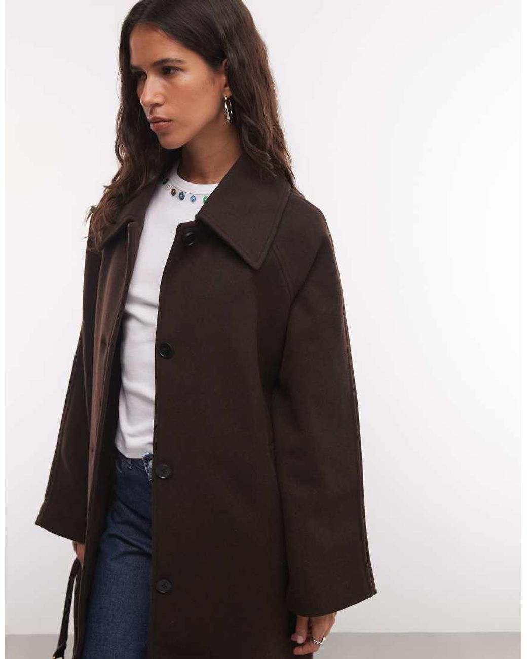 Noisy May Blue Oversized Dropped Shoulders Midaxi Overcoat