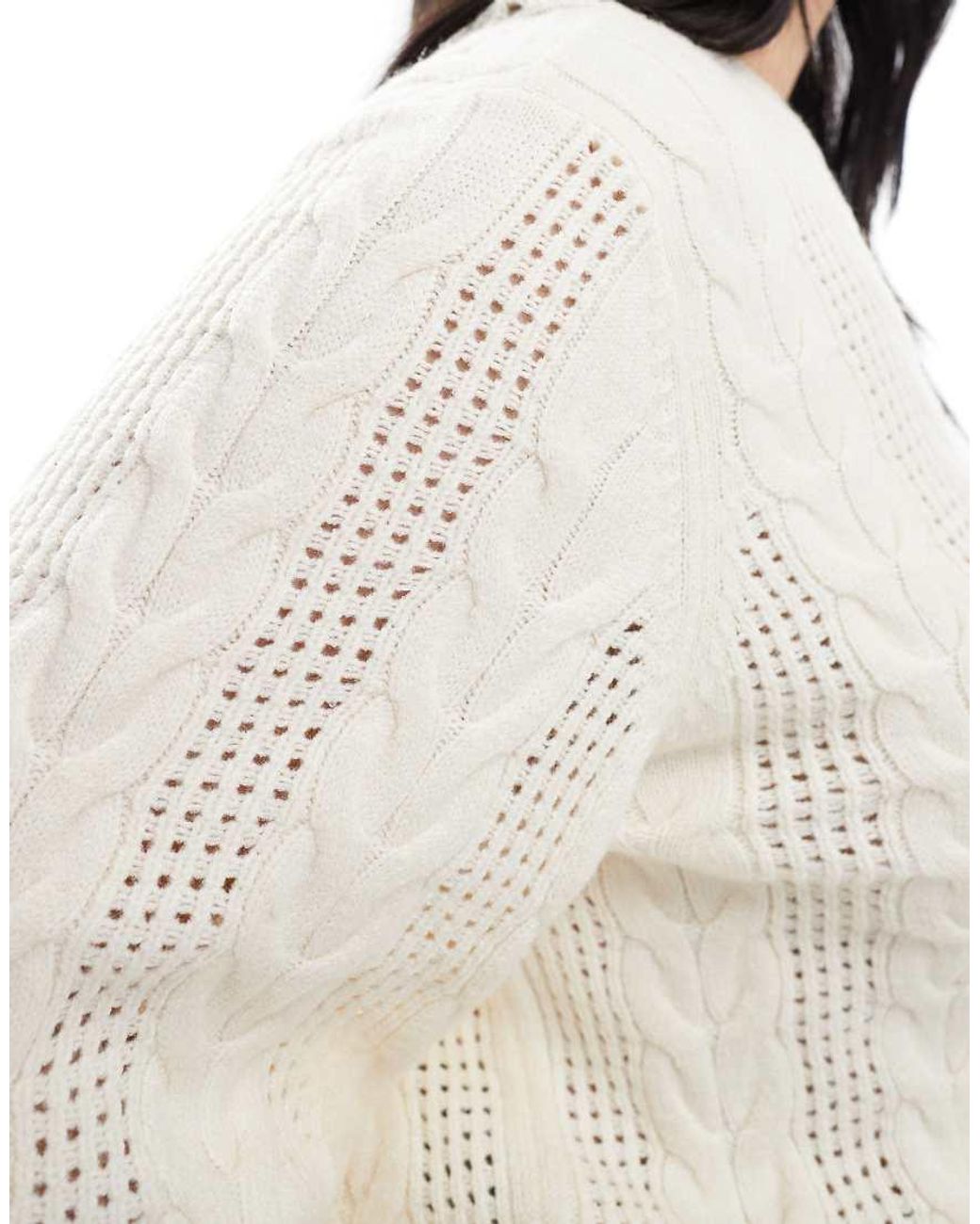 ONLY White Cable Knit Jumper