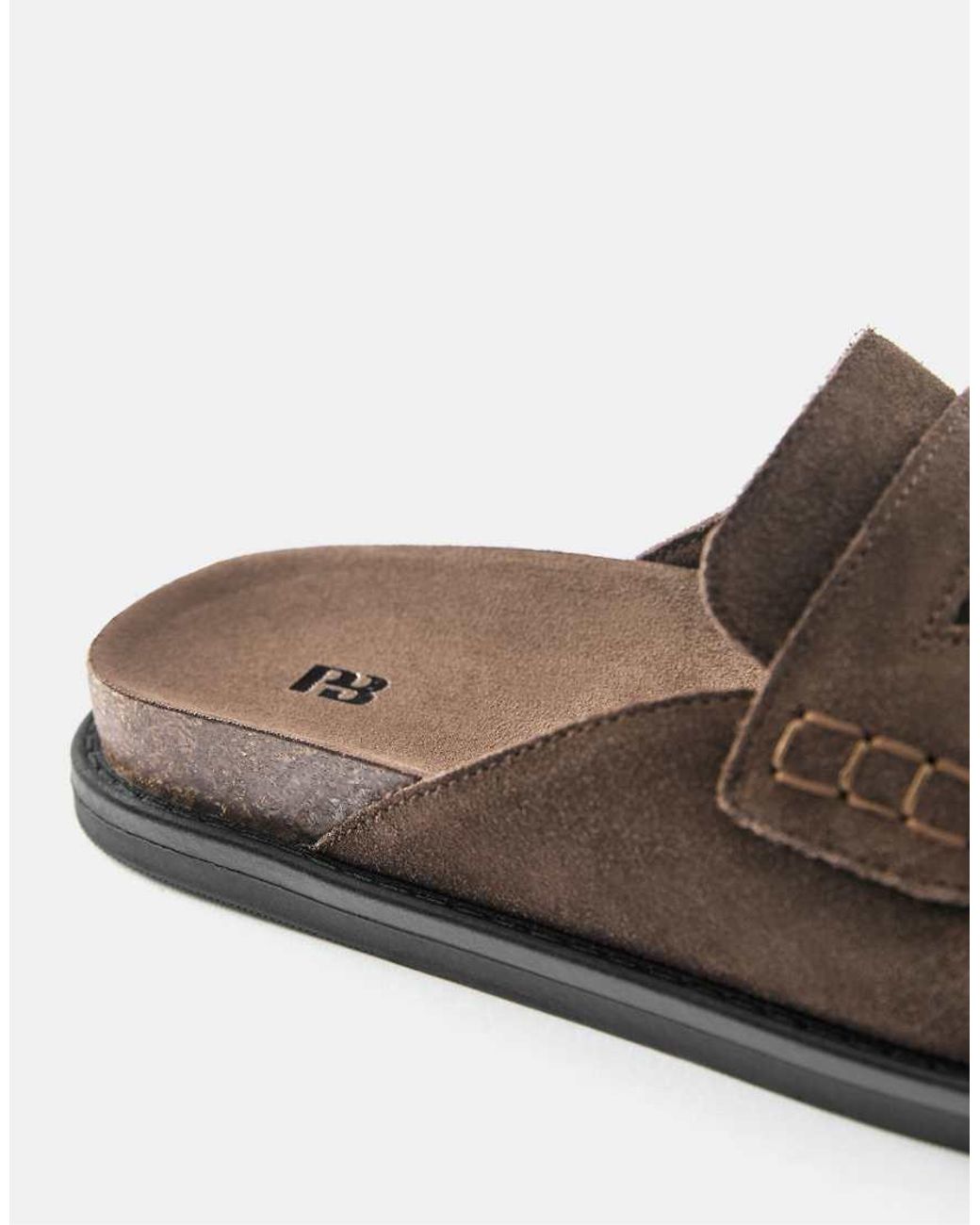 Pull&Bear Brown Gathered Trim Clogs