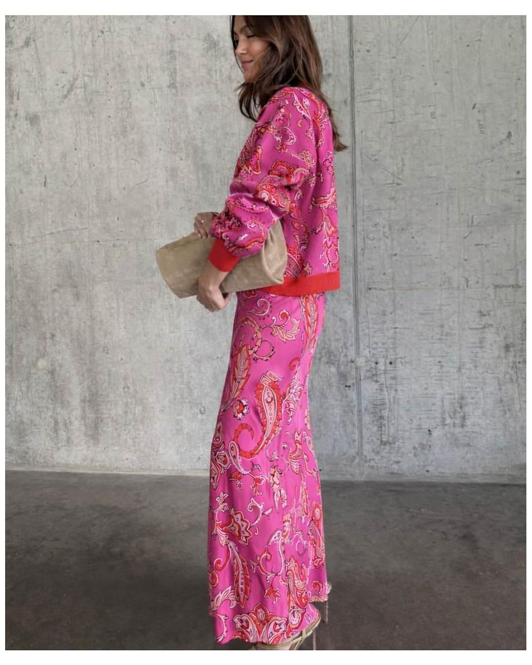 Never Fully Dressed Red Dorris Satin Maxi Skirt