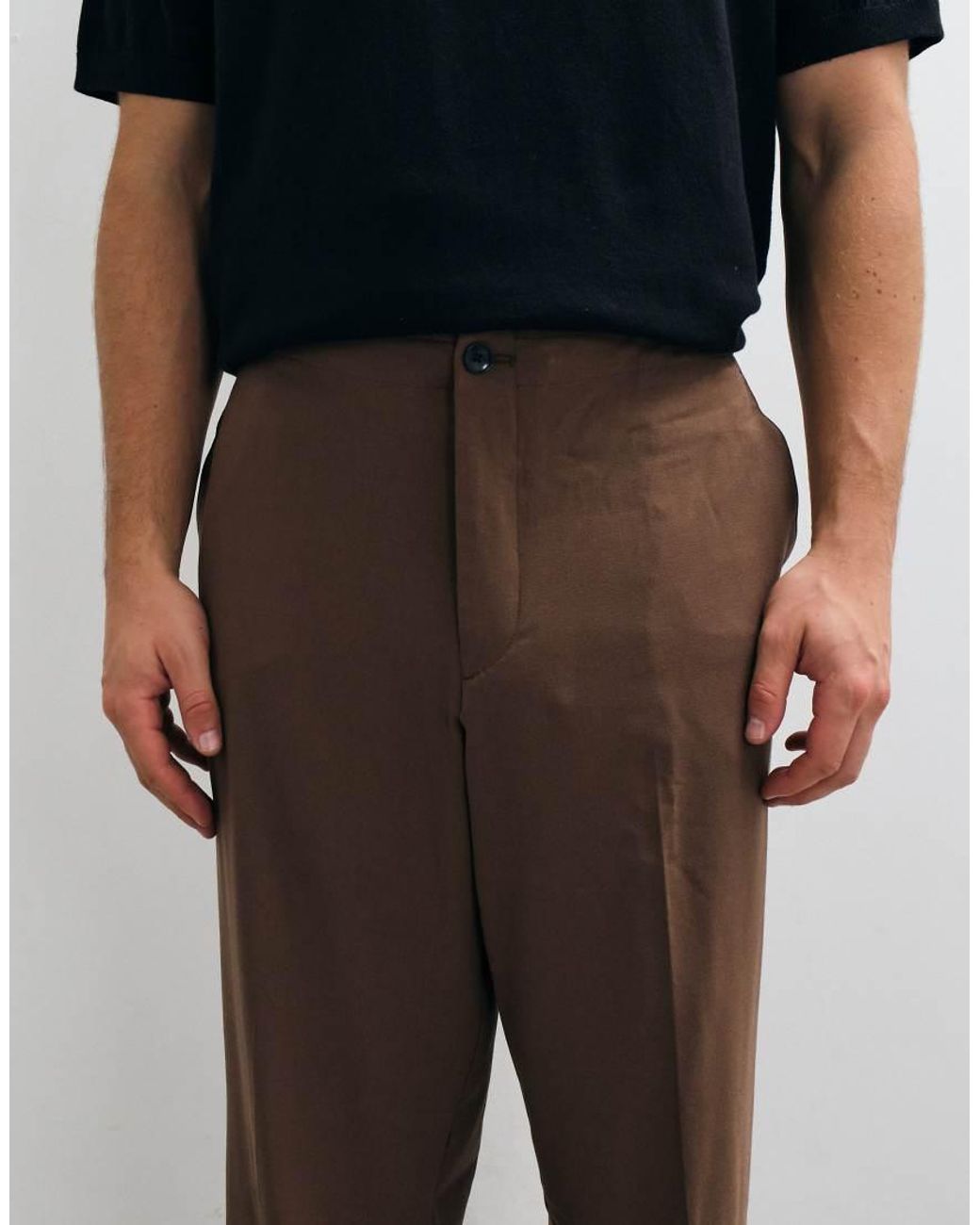 ASOS Brown Flexmaxtm Smart Wide Leg Pants for men