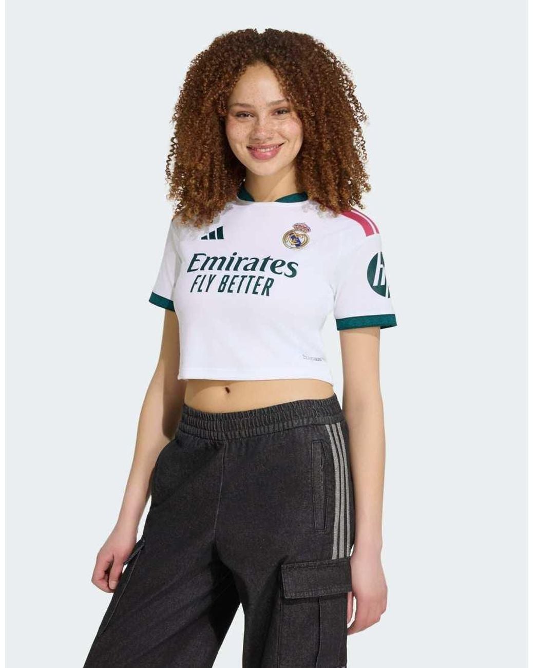 Adidas Originals White Real Madrid 26/27 Home Cropped Jersey