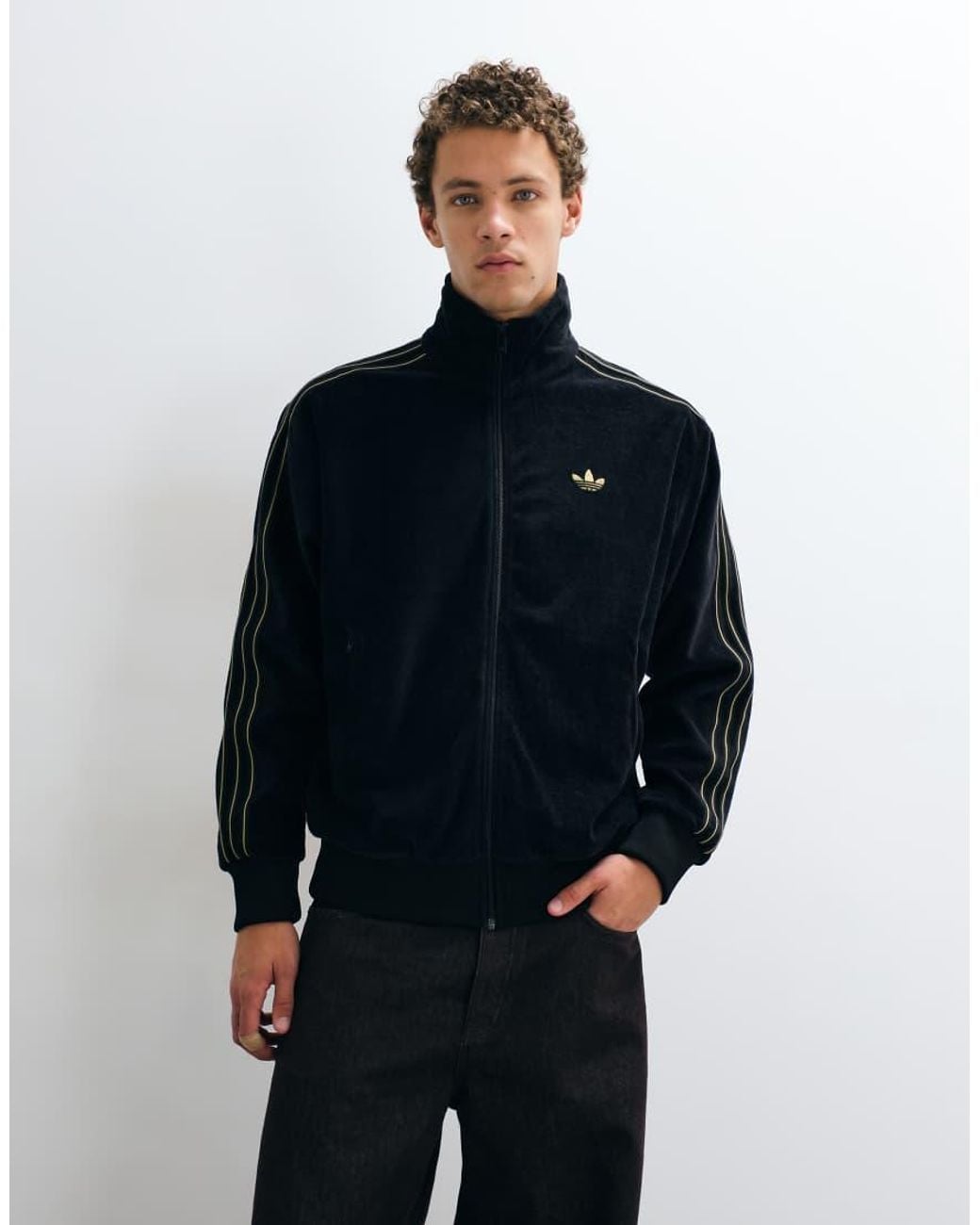 Adidas Originals Blue Firebird Velour Track Top for men