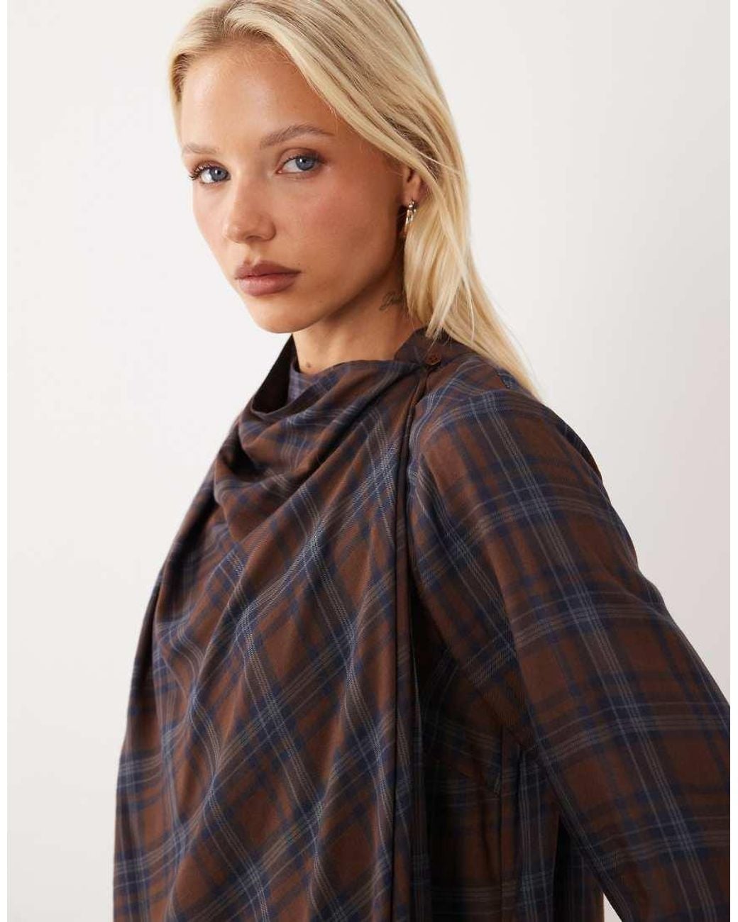 ASOS Brown Scarf Wrap Top