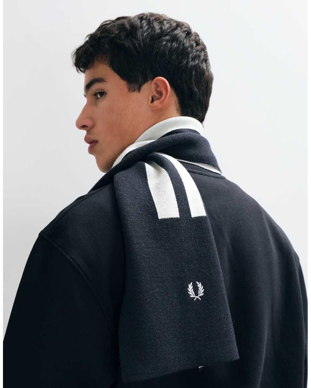 Sciarpa Con Scritta di Fred Perry in Blue da Uomo
