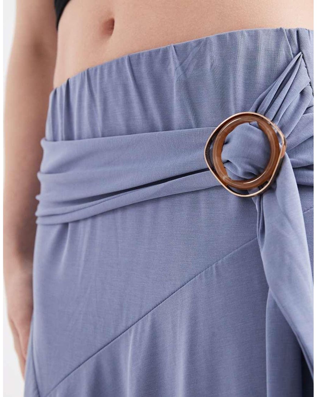 Cotton On Blue Belted Midi Skirt
