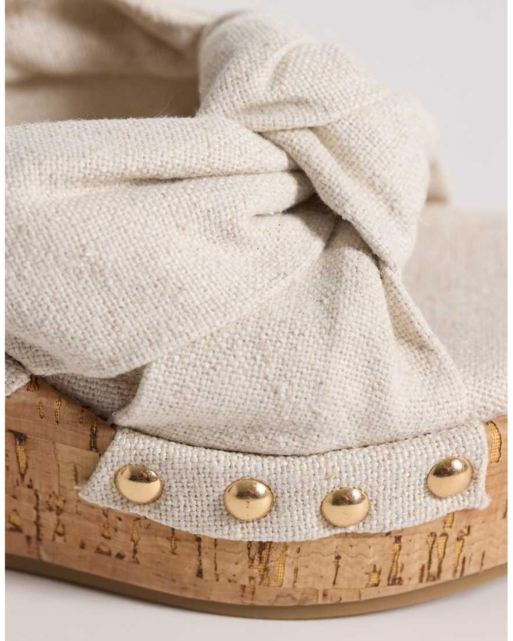 ASOS Natural Tulip Wedges With Twist Detail