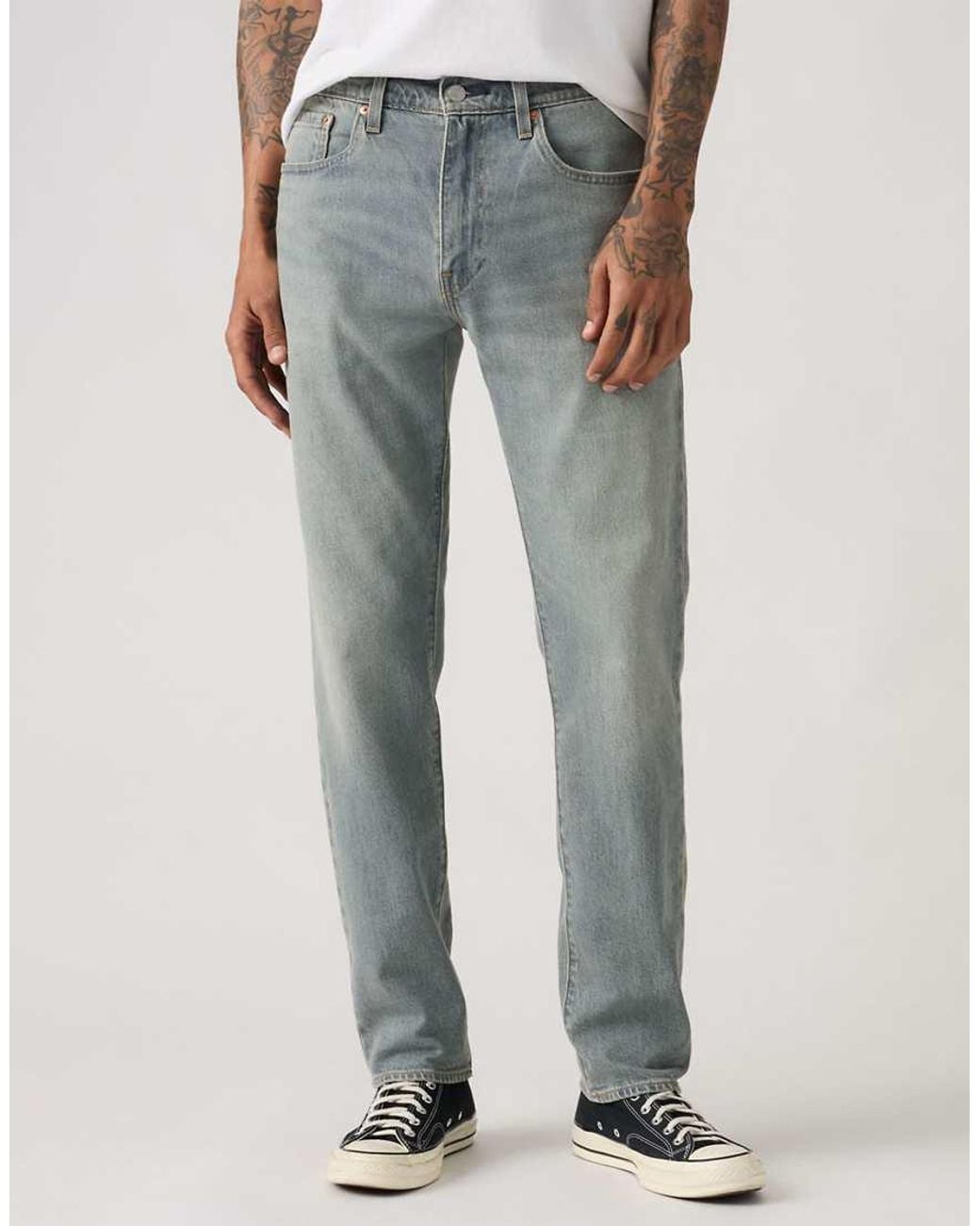 Levi's White 502 Tapered Fit Jeans for men