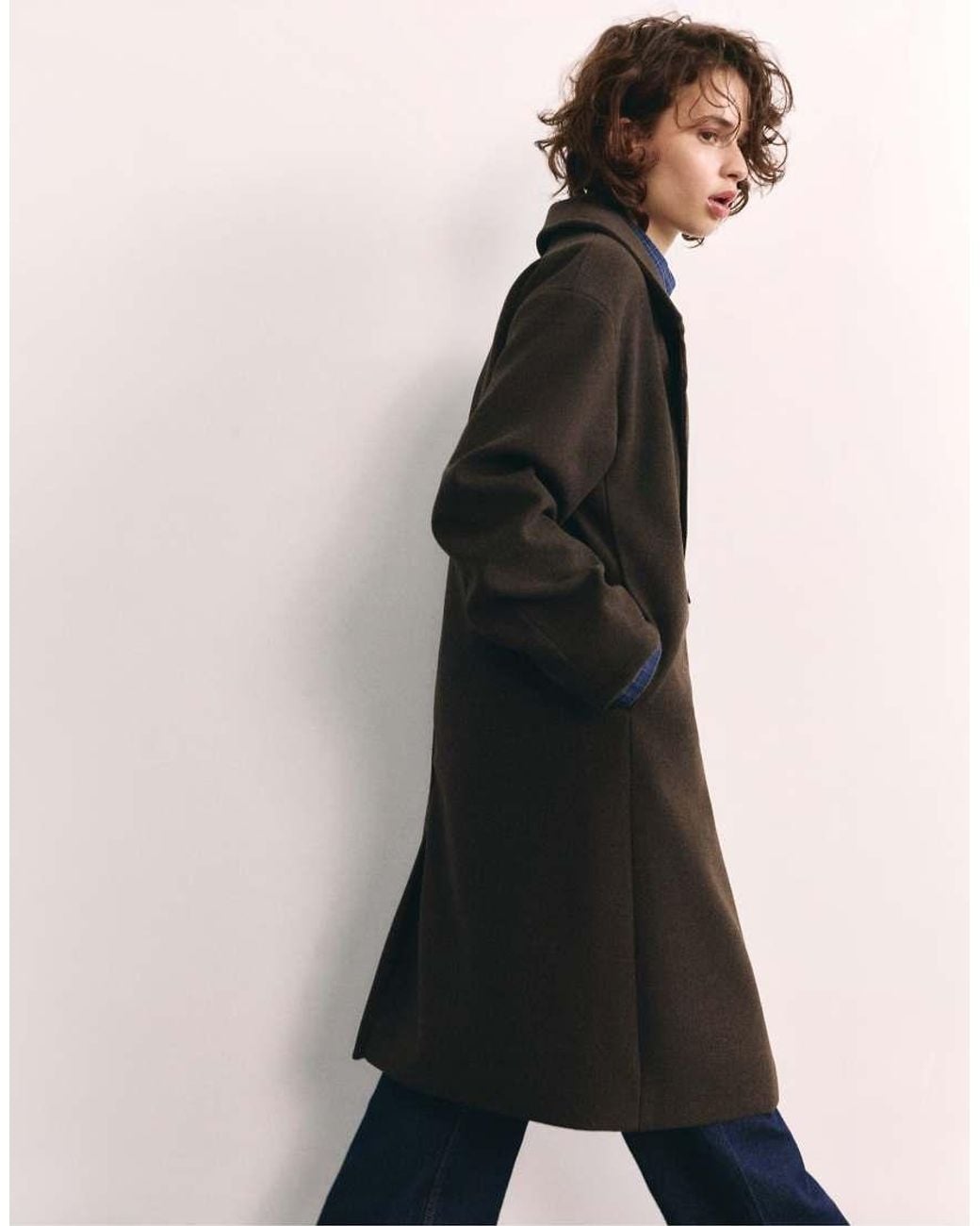 Pull&Bear Blue Double-button Coat