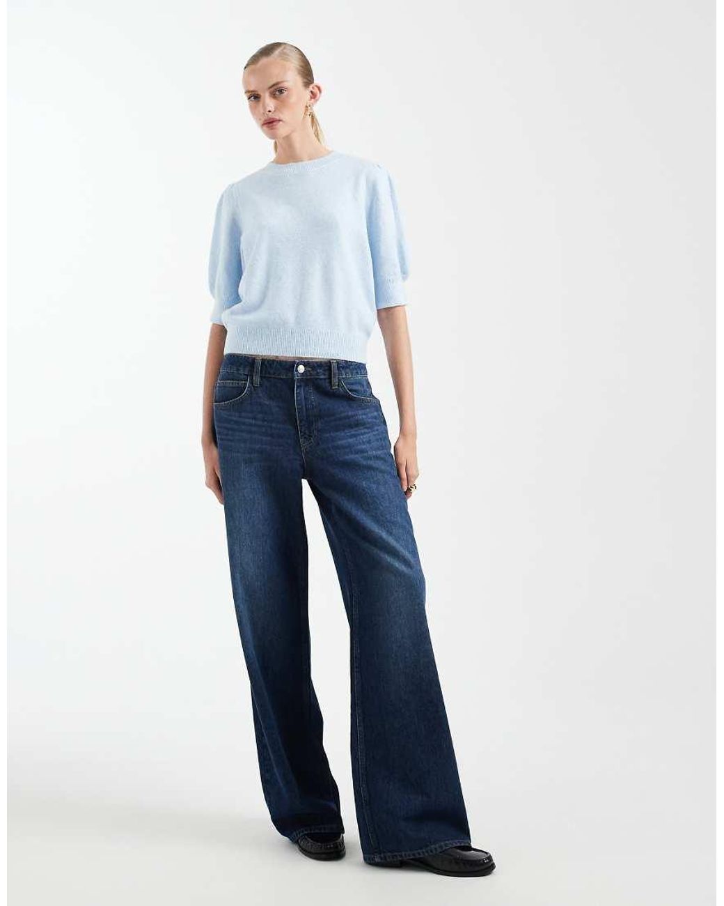 Vero Moda Blue Short Sleeved Knitted Top