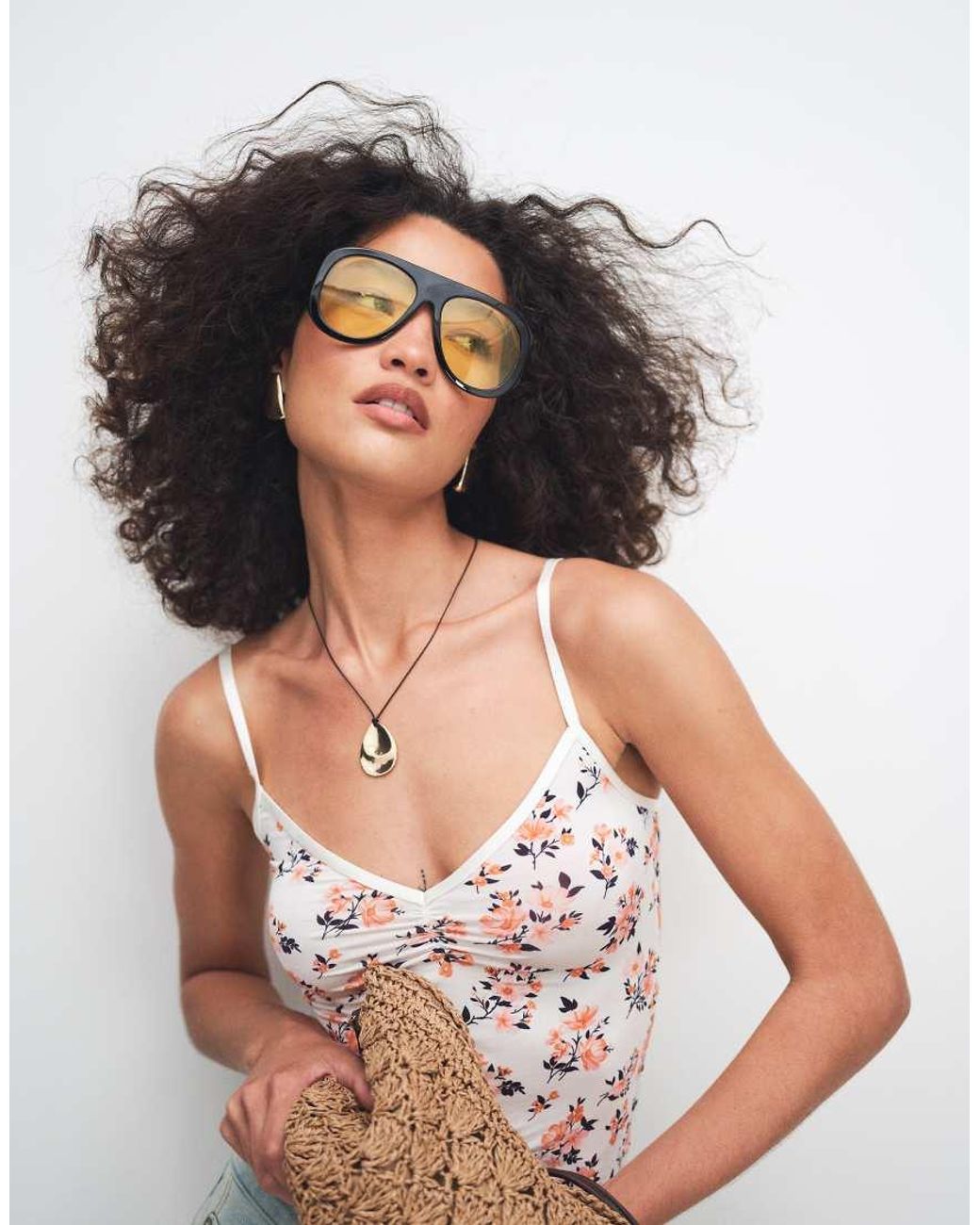 Monki White V-neck Strap Top
