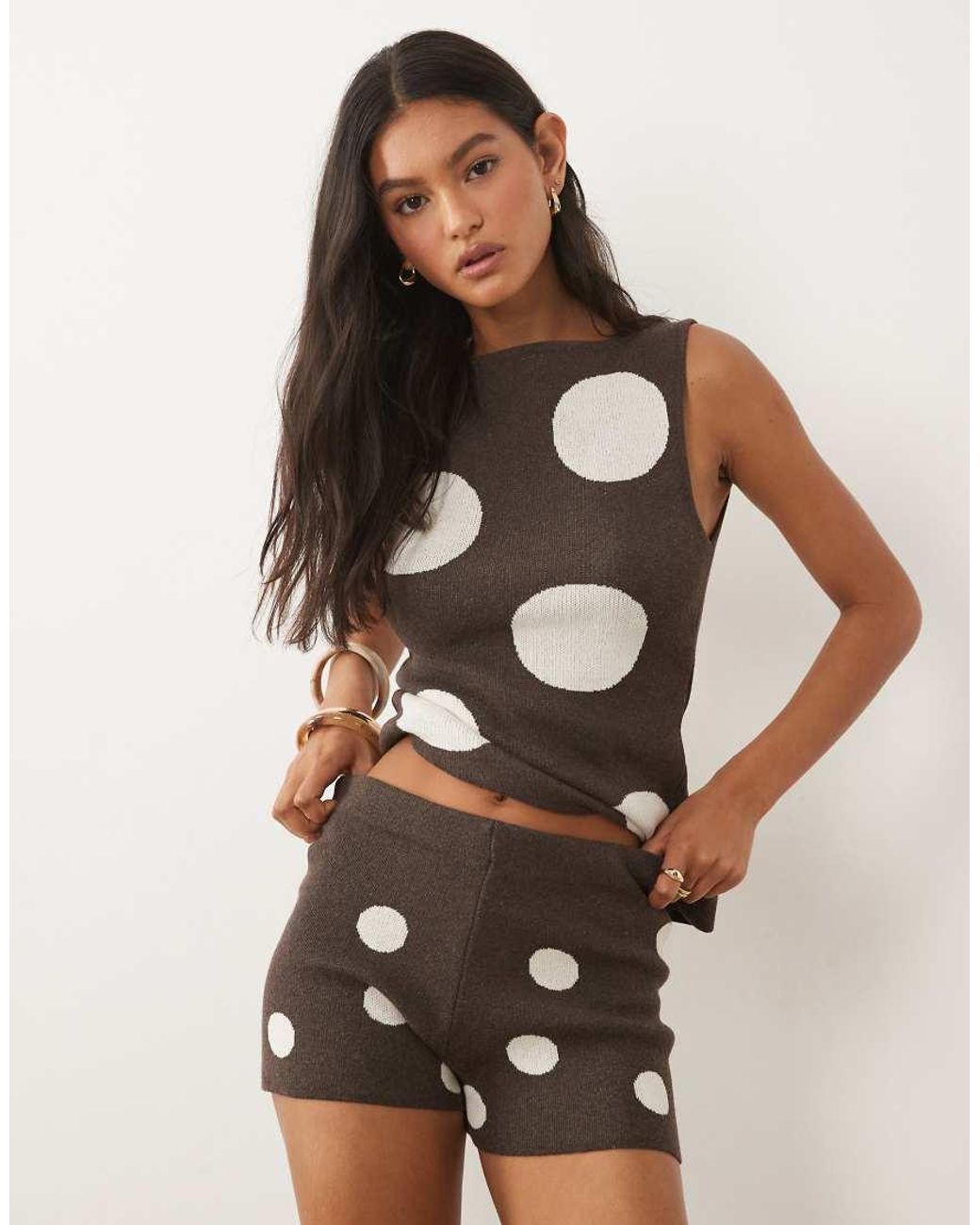 ASOS White Knitted Micro Short Co-Ord