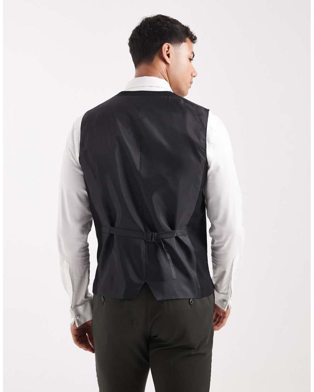 Jack & Jones Blue Slim Fit Wool Blend Waistcoat for men