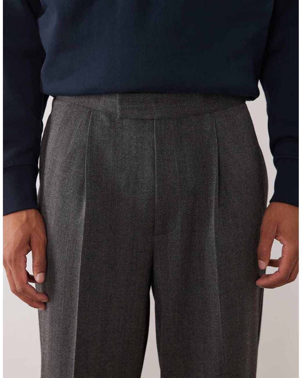 ASOS Gray Oversized Tapered Suit Pants for men