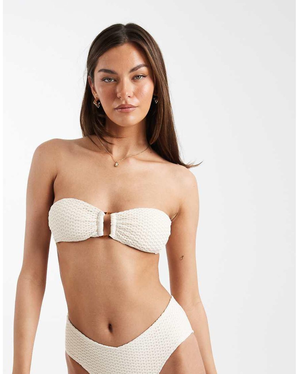 Lindex Brown Bandeau Bikini Top