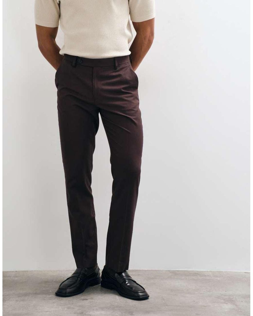 ASOS Brown Slim Suit Trouser for men