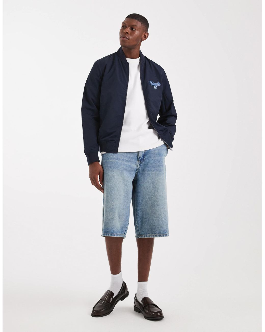 ASOS – leichte bomberjacke in Blue für Herren