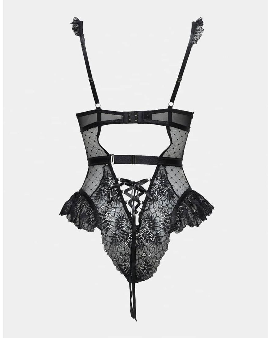 Ann Summers Gray Entice Me Fold Over Teddy Bodysuit