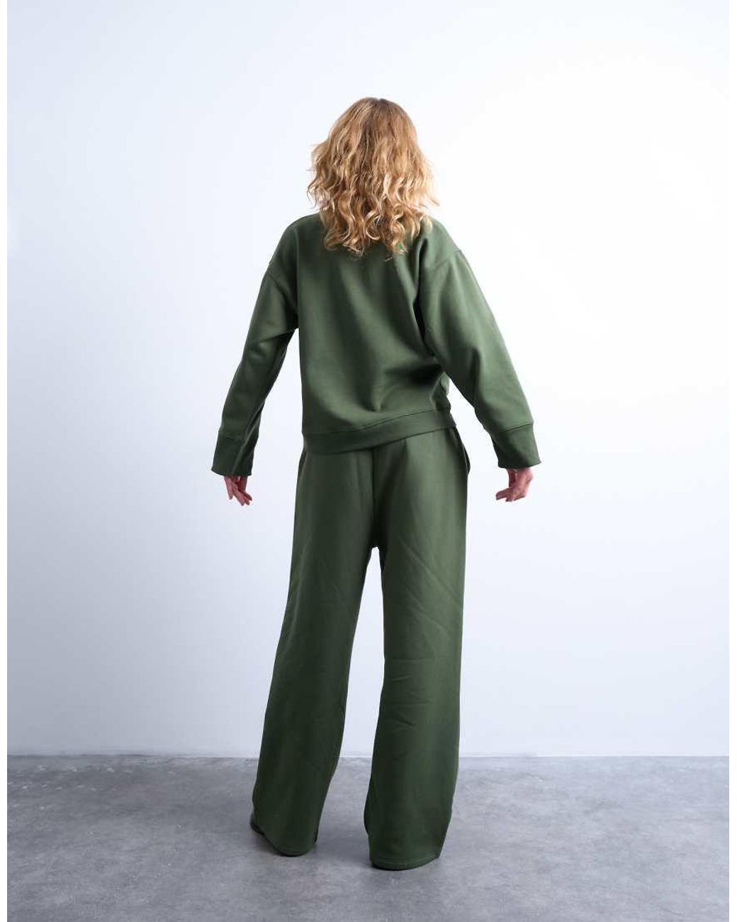 TOPSHOP Green La Paloma Embroidered Sweatshirt