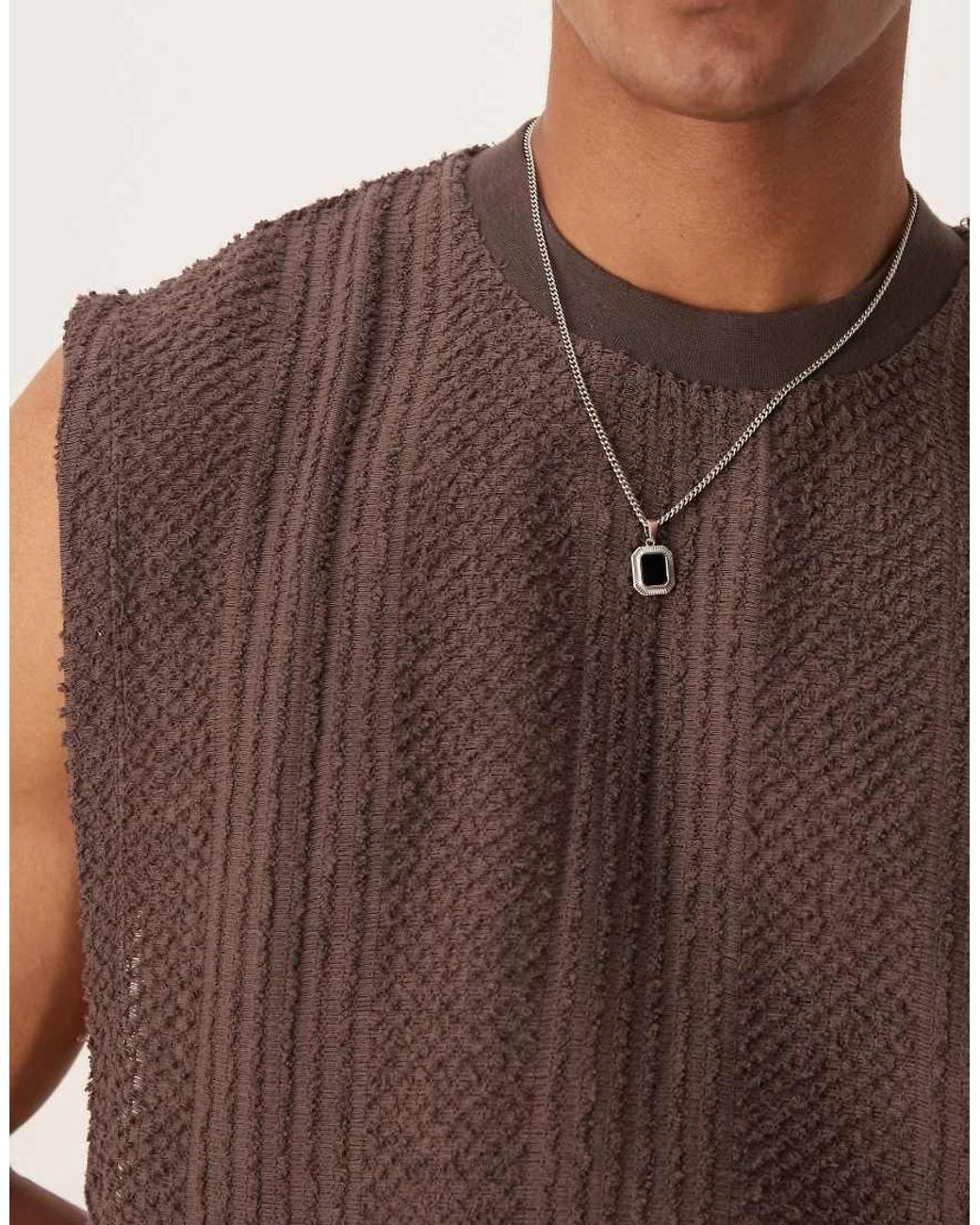 ASOS Brown Oversized Vest for men