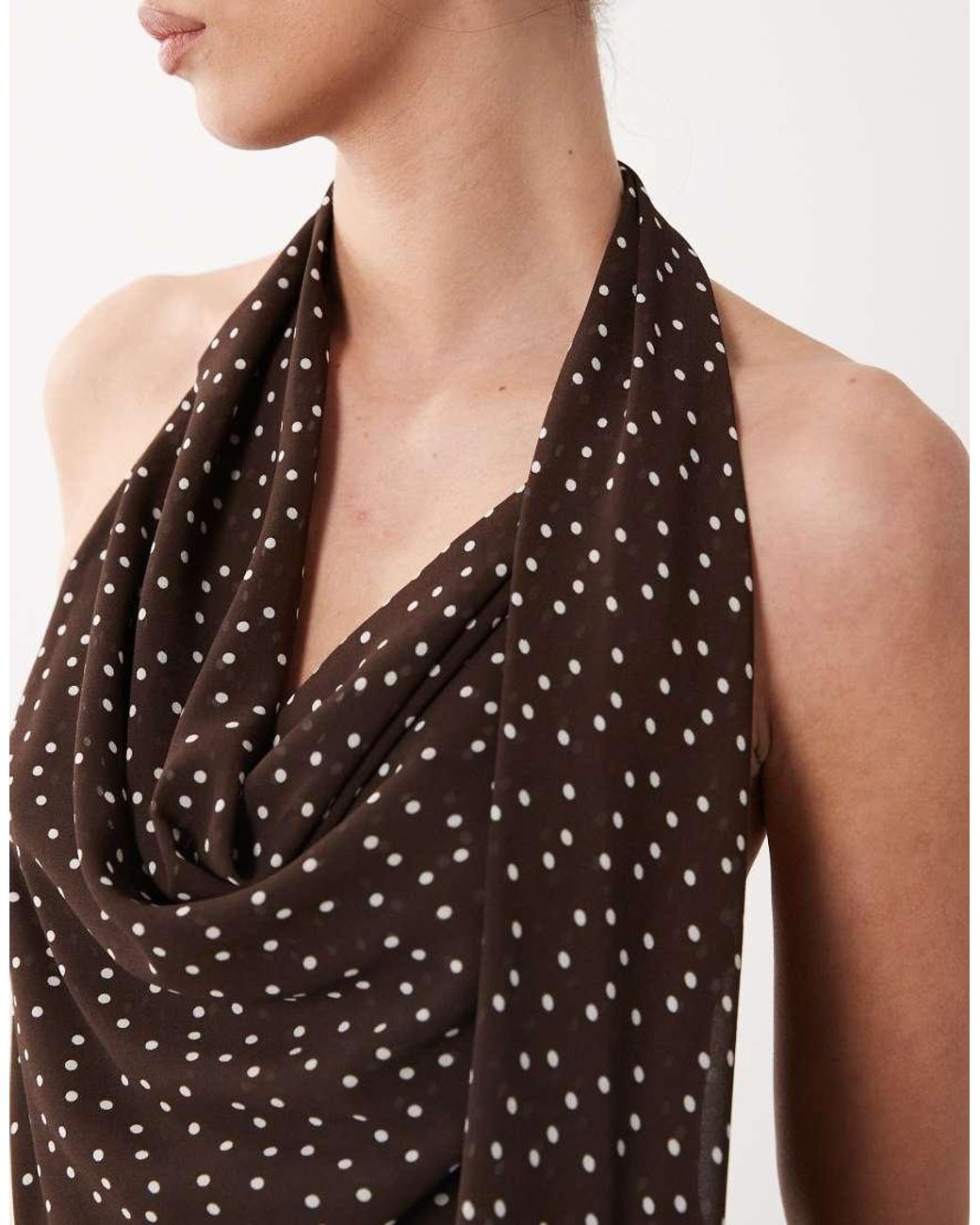 Mango Brown Tie Detail Tank Top
