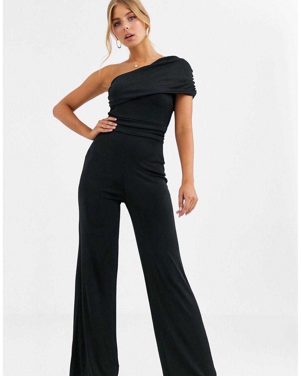 lipsy wrap short sleeve wide leg jumpsuit