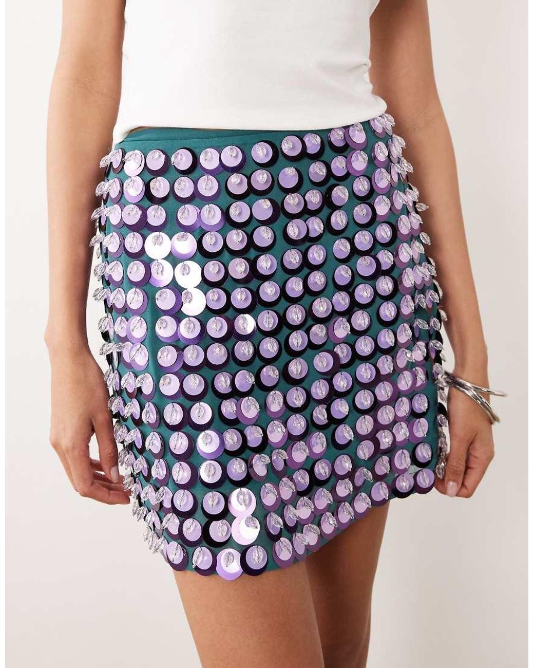 ASOS Blue 3d Embellished Mini Skirt