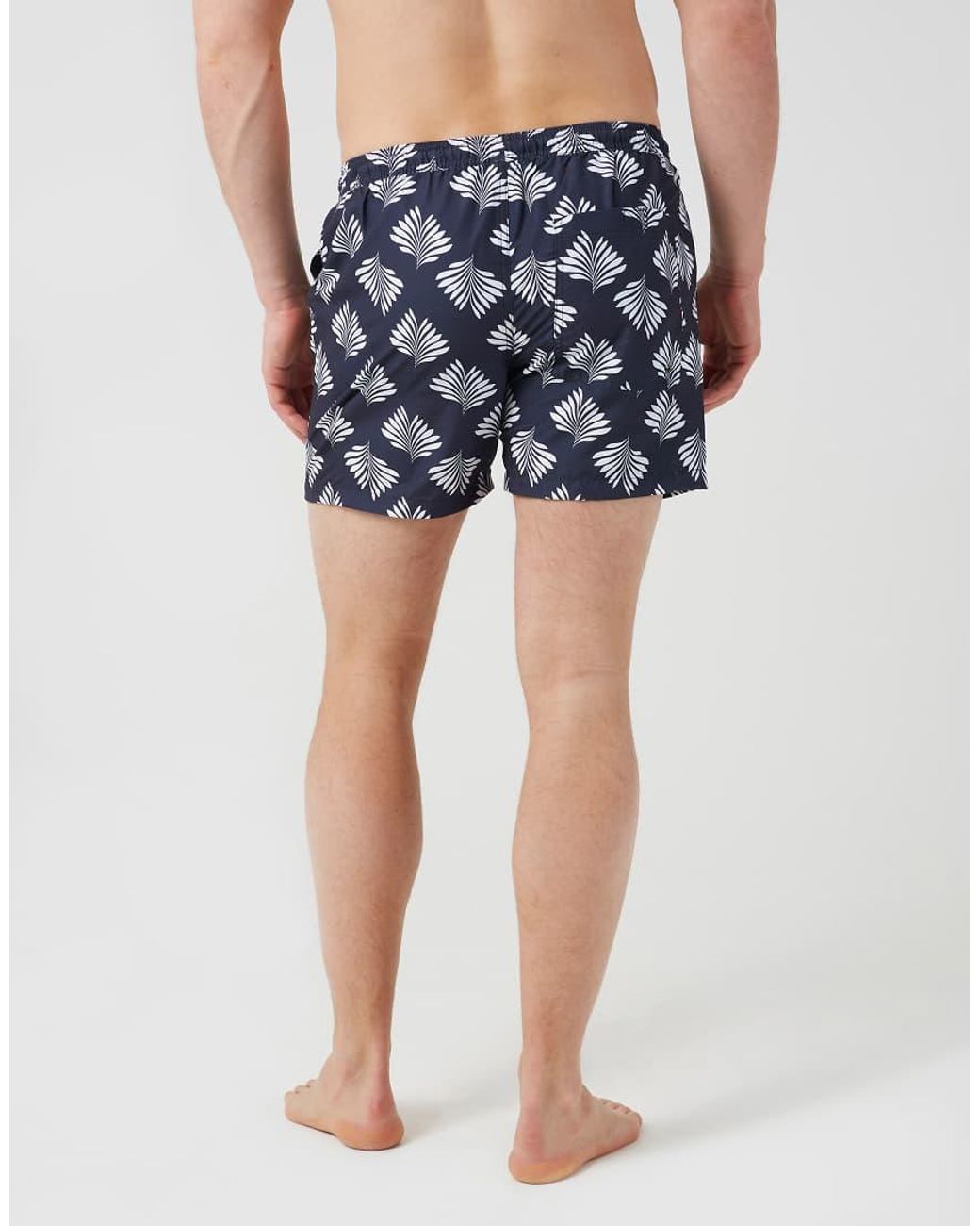 Brave Soul Blue Printed Swim Shorts for men