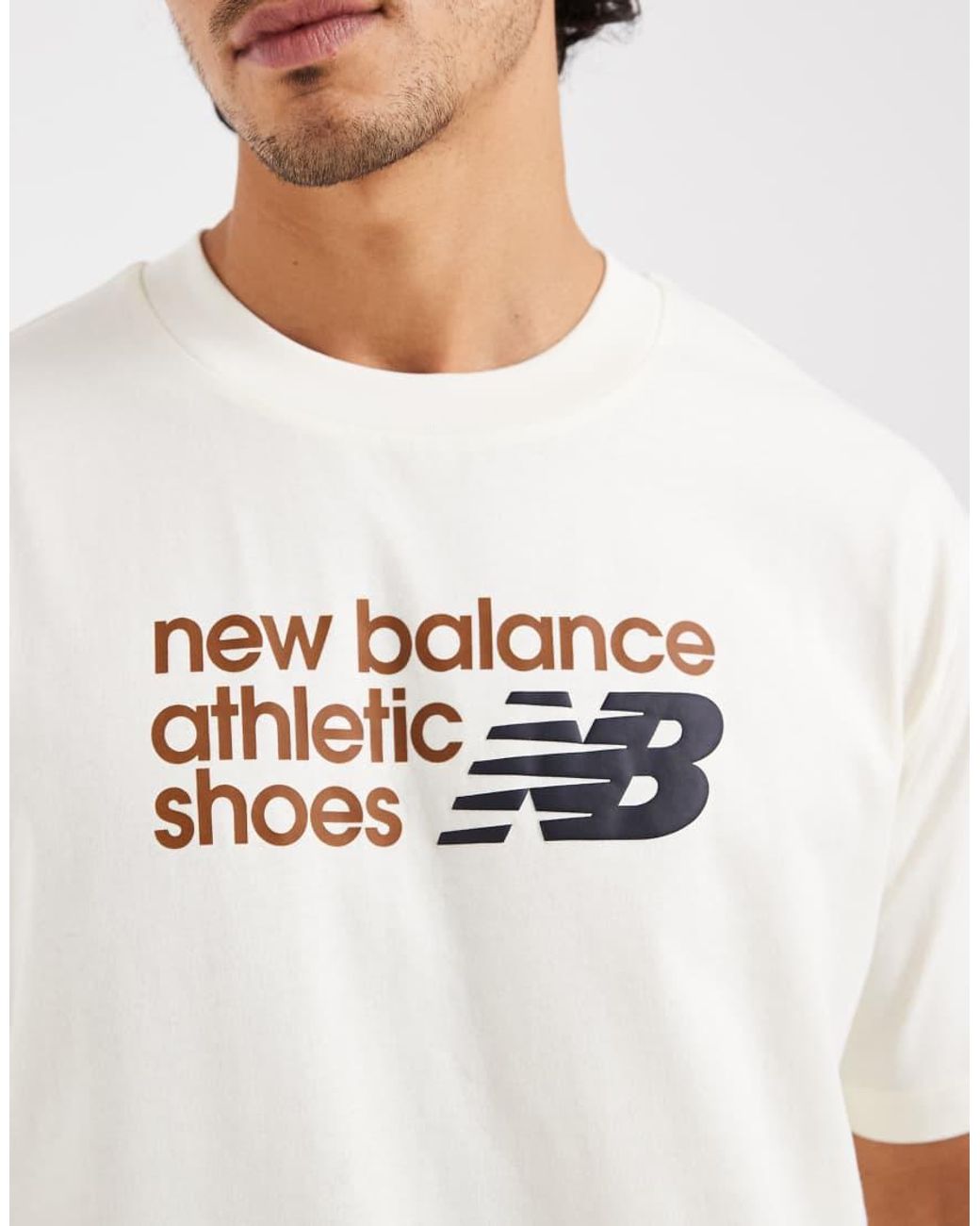 New Balance White Athletics Premium Logo T-shirt for men