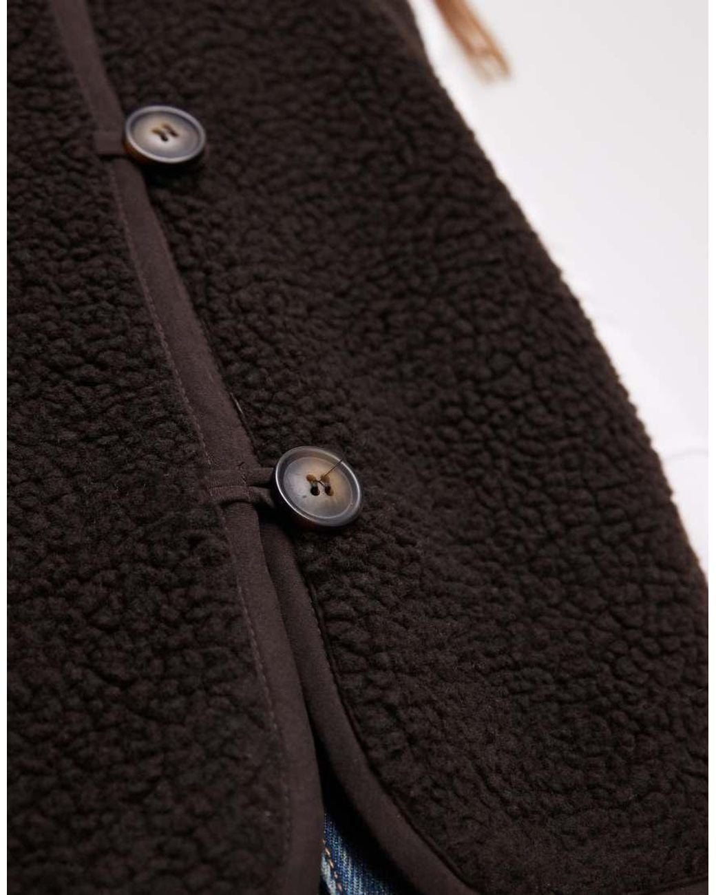 Vero Moda Blue Boxy Teddy Gilet