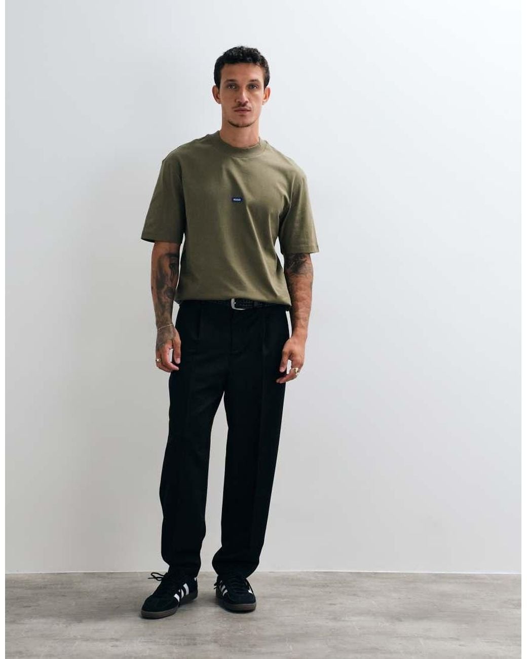 HUGO Green T-Shirt With Chest Logo for men
