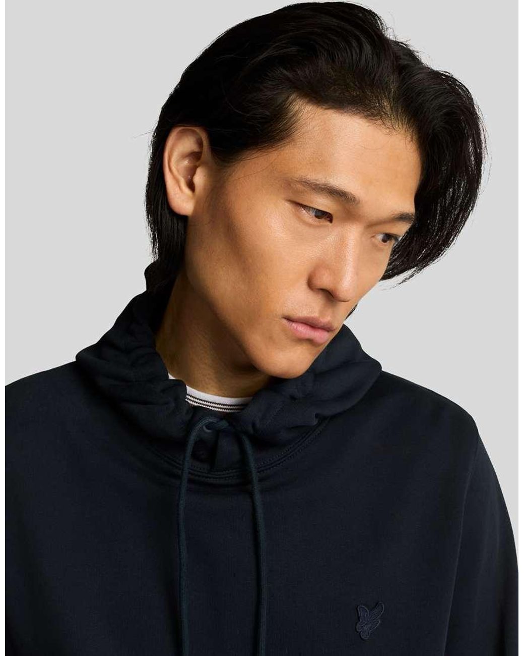 Lyle & Scott Black Mid Layers Superfine Pullover Hoodie for men