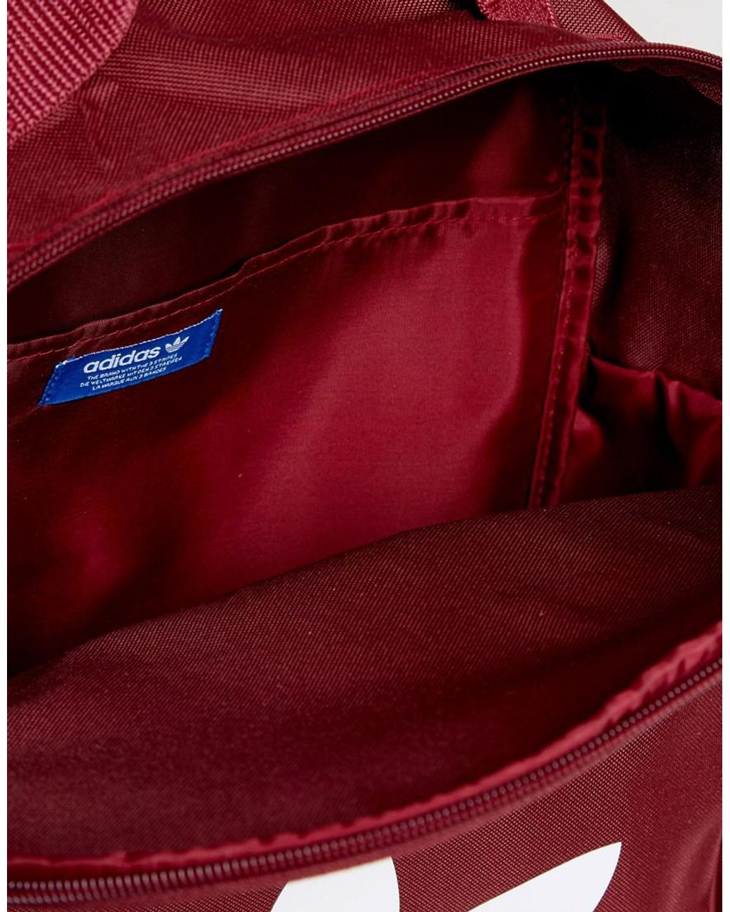 adidas Originals Canvas Originals Classic Burgundy Backpack With Trefoil  Logo in Red | Lyst