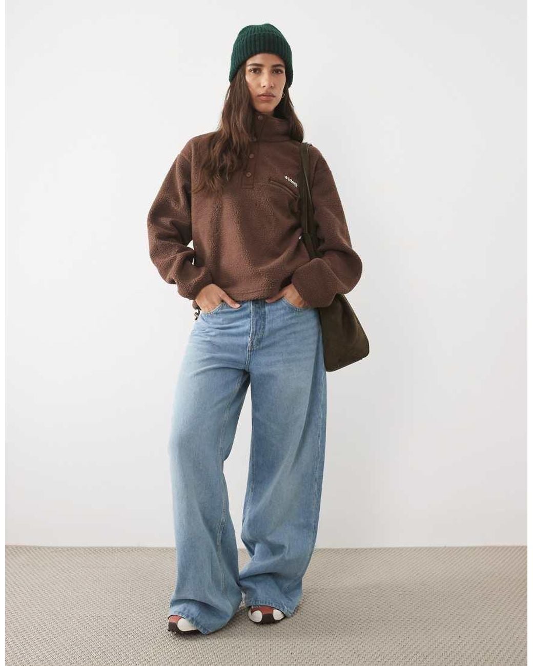 Columbia Brown Helvetia Ii Cropped Half Snap Fleece