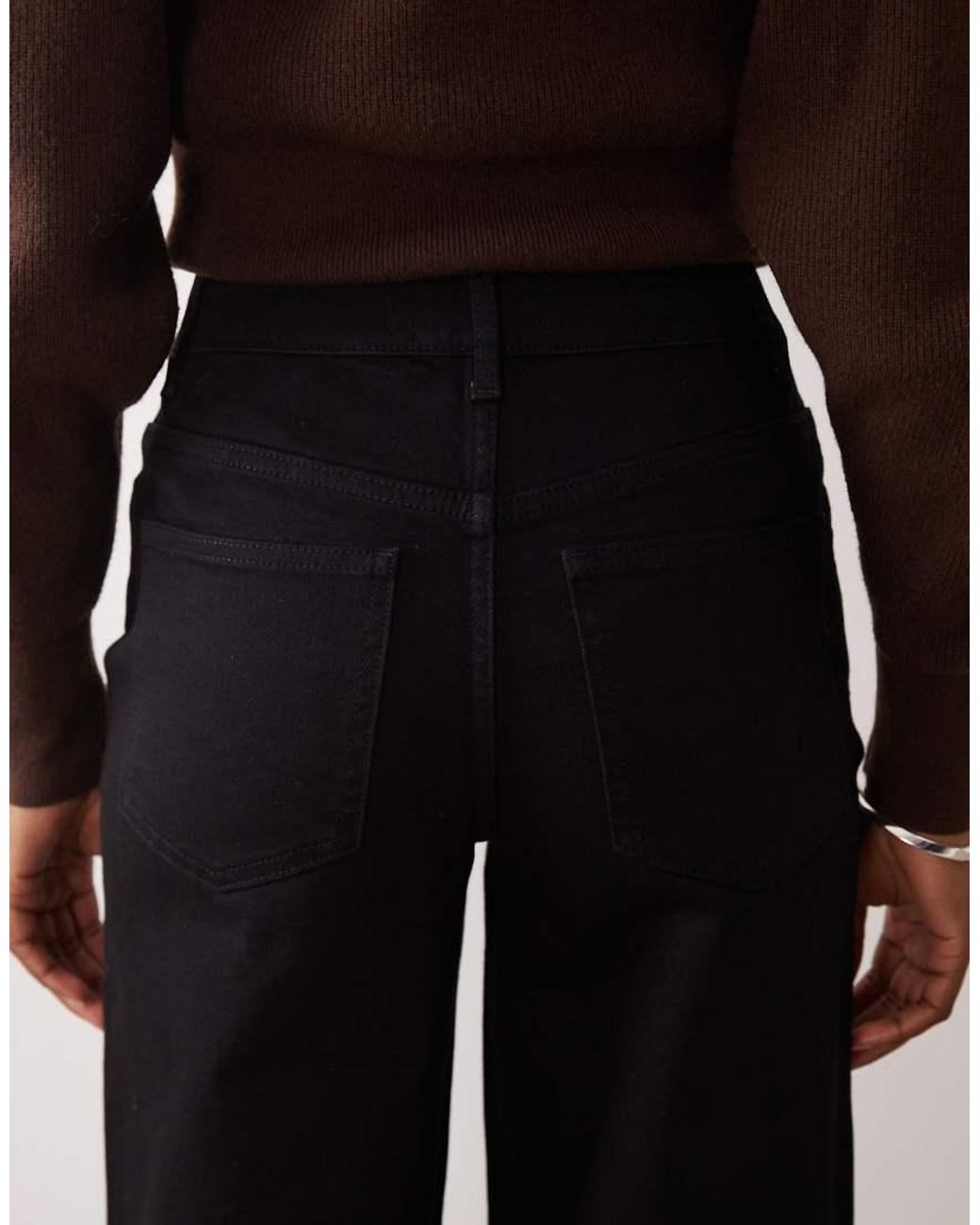 Miss Selfridge Black Mid Rise Straight Leg Jeans